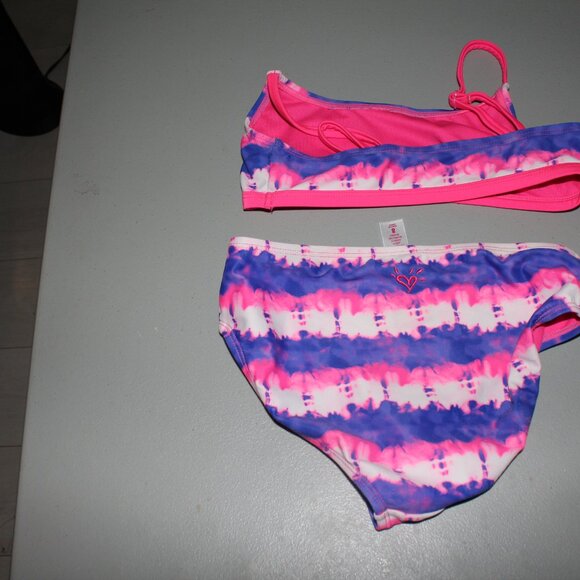 Purple & Pink 2 Pcs Justice Bikini Swimsuit Size 8 - Picture 6 of 11